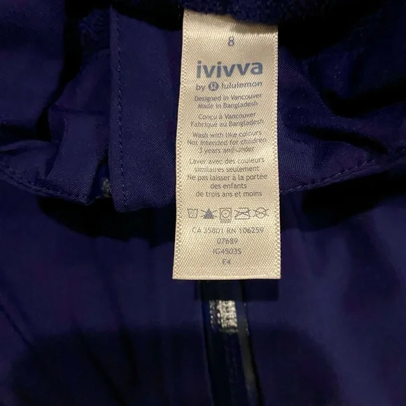 Ivivva by Lululemon Navy Jacket (girls 8) - Picture 4 of 13